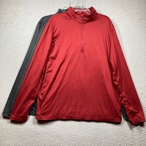 32 Degree Heat Performance 1/4 Zip Pullover Mens XL Red Grey 3-Pack Activewear